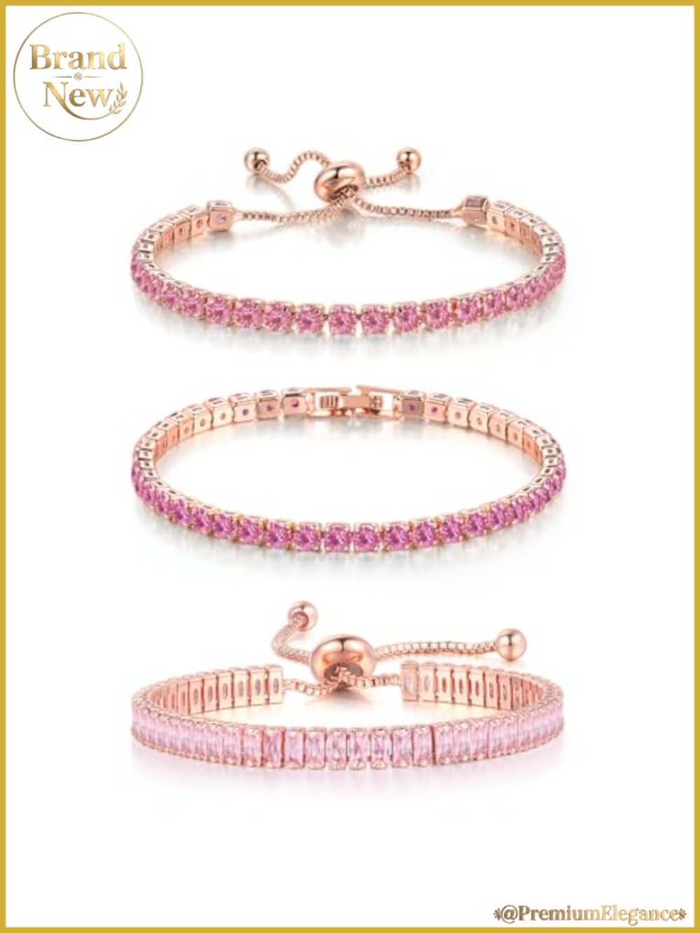4pc Silver Plated Tennis Bracelet Set CZ Cubic Zirconia Stackable Dainty Bridal